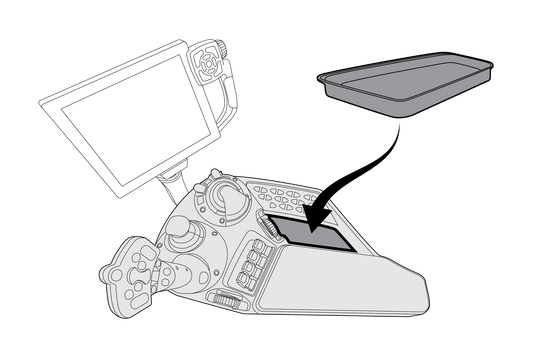 GADGETME Ablagefach groß mit Gummieinlage passend für Fendt 500 / 700 / 800 / 900 / 1000 SCR – S4